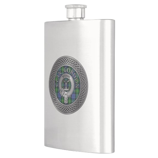 Clan Gordon Crest & Tartan Knot Flask Flacon (Links)