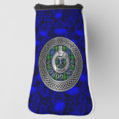 Clan Gordon Crest & Tartan Knot op Thistle Golfheadcover (Draai 90)
