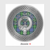 Clan Gordon Crest & Tartan Knot Sticker (Vel)