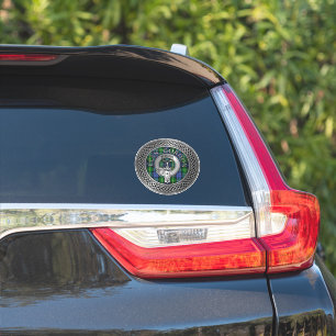 Clan Gordon Crest & Tartan Knot Sticker
