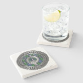 Clan Gordon Crest & Tartan Knot Stone Onderzetter (Zijkant)