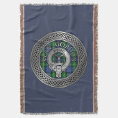 Clan Gordon Crest & Tartan Knot Throw Blanket Deken (Voorkant Verticaal)