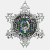 Clan Gordon Crest & Tartan Knot Tin Sneeuwvlok Ornament (Voorkant)