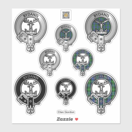 Clan Gordon Crest & Tartan Sticker (Vel)