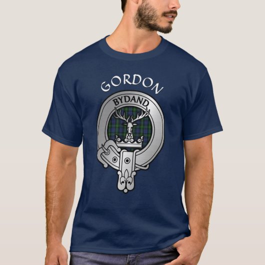 Clan Gordon Crest & Tartan T-shirt (Voorkant)