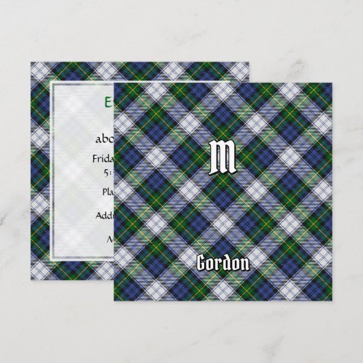 Clan Gordon Dress Tartan Kaart (Voorkant / Achterkant)