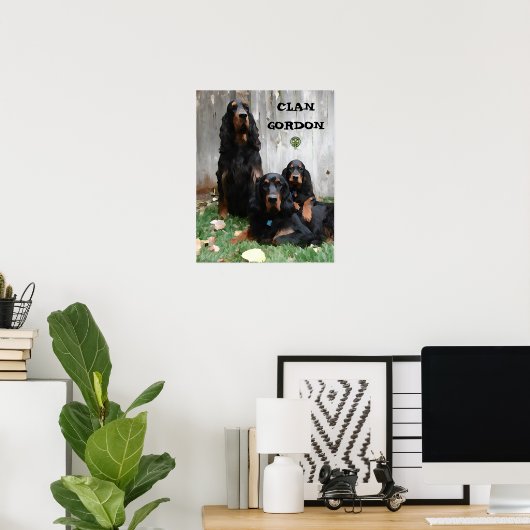 CLAN GORDON Gordon Setter Painting Poster (Thuiskantoor)