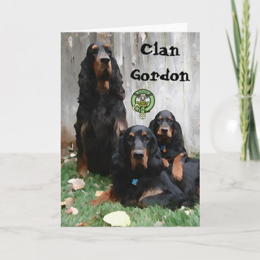 Clan Gordon, Gordon Setter Schilderij Notitiekaart (Voorkant)