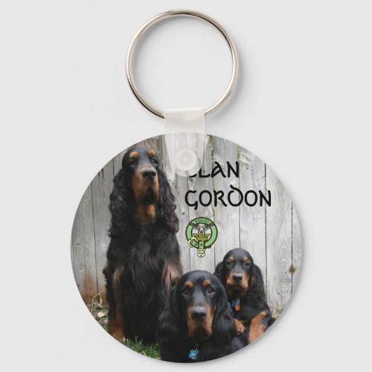 CLAN GORDON, Gordon Setter-sleutelhanger Sleutelhanger (Voorkant)