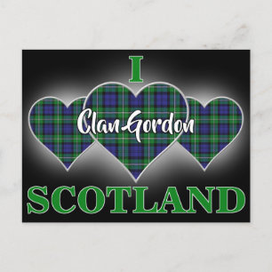 Clan Gordon I Love Scotland Tartan Heart Briefkaart