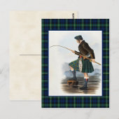 Clan Gordon  Illustratie Tartan Lijst Briefkaart (Voorkant / Achterkant)