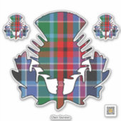 Clan Gordon Red Tartan Thistle Sticker (Voorkant)