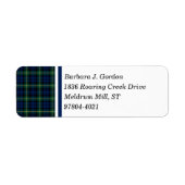 Clan Gordon Tartan Blue en Green Scottish Pset Etiket (Voorkant)