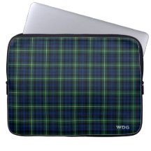 Clan Gordon Tartan Blue Plaid Monogrammed