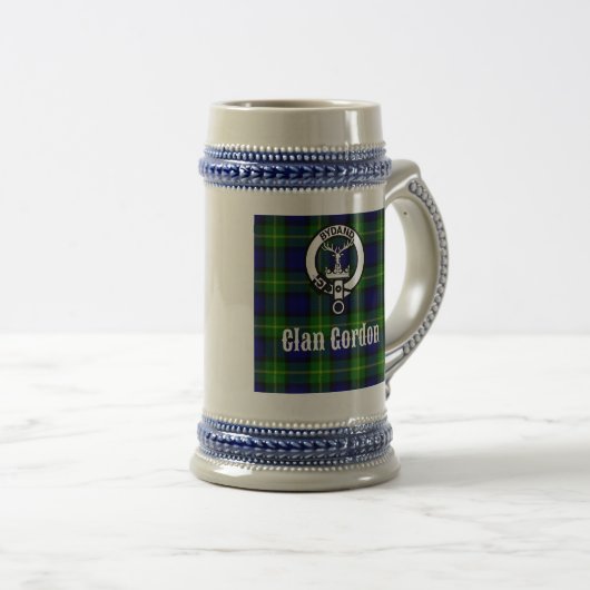 Clan Gordon Tartan Crest Bierpul (Voorkant rechts)