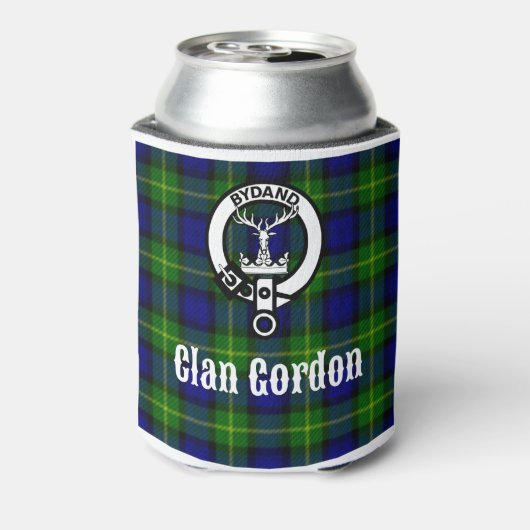 Clan Gordon Tartan Crest Blikjeskoeler (Blikje Achterkant)