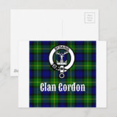 Clan Gordon Tartan Crest Briefkaart (Voorkant / Achterkant)