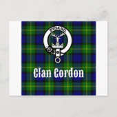 Clan Gordon Tartan Crest Briefkaart (Voorkant)
