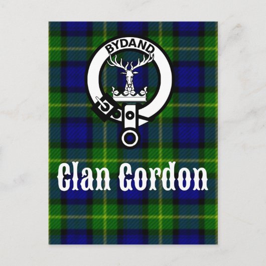 Clan Gordon Tartan Crest Briefkaart (Voorkant)