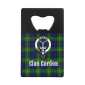 Clan Gordon Tartan Crest Creditkaart Flessenopener (Voorkant)