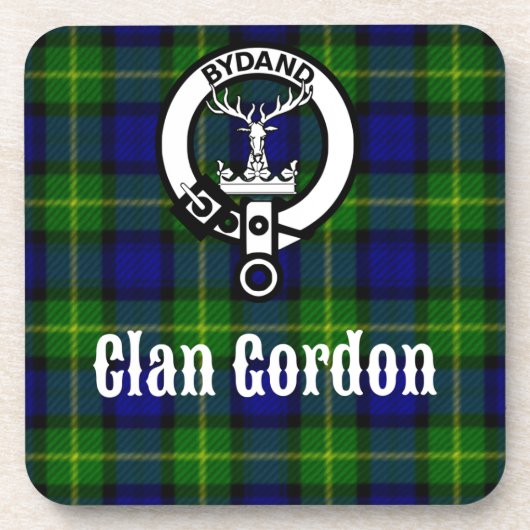 Clan Gordon Tartan Crest Drankjes Onderzetter (Voorkant)