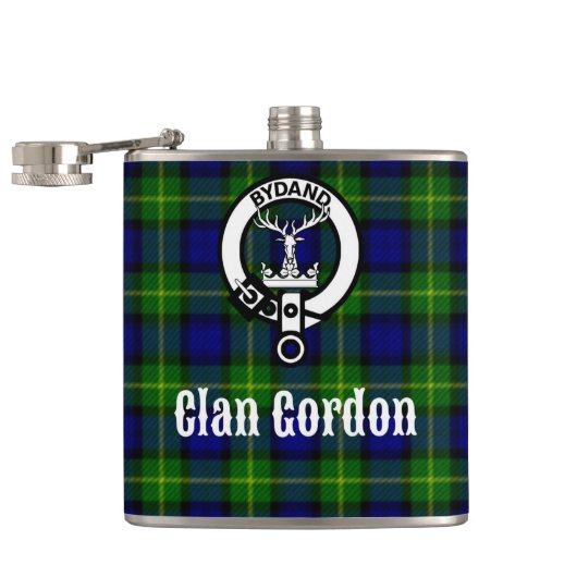 Clan Gordon Tartan Crest Heupfles (Geopend)