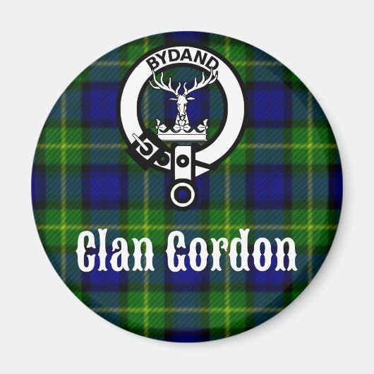 Clan Gordon Tartan Crest Magneet (Voorkant)