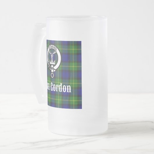 Clan Gordon Tartan Crest Matglas Bierpul (Voorkant links)