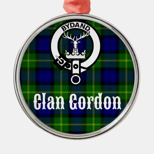 Clan Gordon Tartan Crest Metalen Ornament (Voorkant)