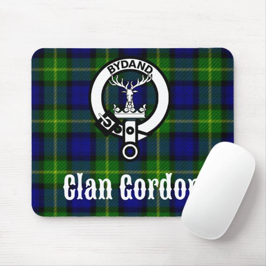 Clan Gordon Tartan Crest Muismat (Met muis)