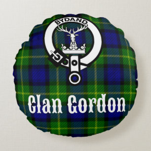 Clan Gordon Tartan Crest Rond Kussen