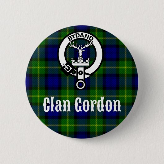 Clan Gordon Tartan Crest Ronde Button 5,7 Cm (Voorkant)