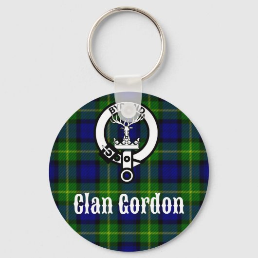 Clan Gordon Tartan Crest Sleutelhanger (Voorkant)