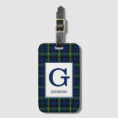 Clan Gordon Tartan Monogrammed Bagagelabel (Voorkant (verticaal))