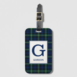 Clan Gordon Tartan Monogrammed Bagagelabel