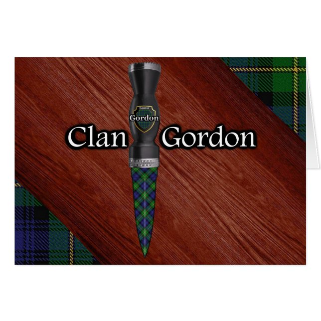 Clan Gordon Tartan Sgian Dubh Blade (Voorkant Horizontaal)