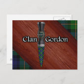 Clan Gordon Tartan Sgian Dubh Blade Briefkaart (Voorkant / Achterkant)
