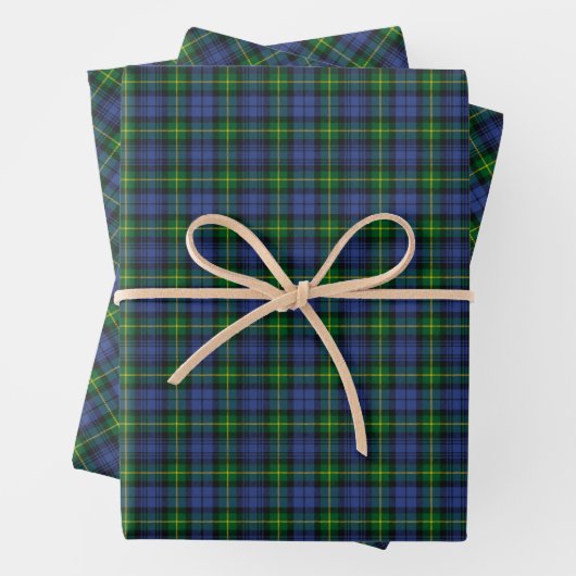 Clan Gordon Tartan Wrapping Paper Sheets (In situ)