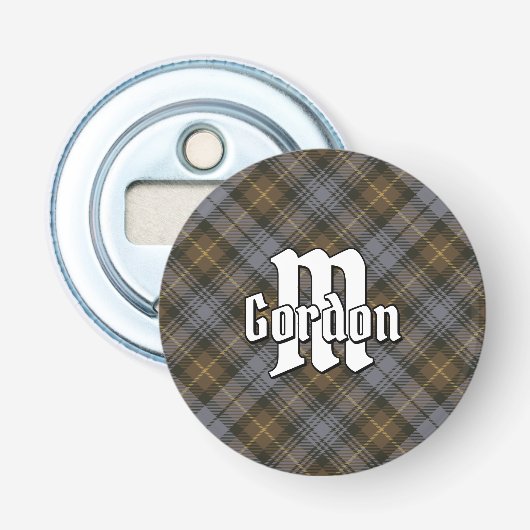 Clan Gordon Weathered Tartan Button Flesopener (Voorkant)