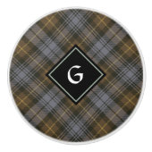 Clan Gordon Weathered Tartan Ceramic Knob. Keramische Knop (Voorkant)