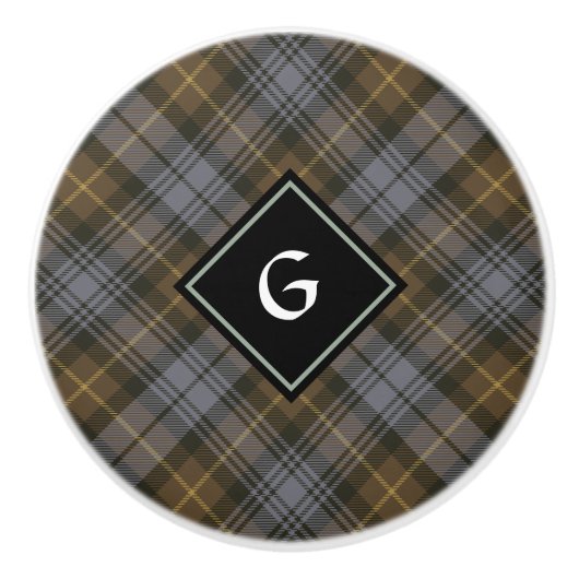 Clan Gordon Weathered Tartan Ceramic Knob. Keramische Knop (Voorkant)