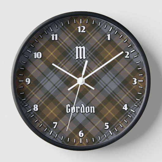Clan Gordon Weathered Tartan Large Clock (Voorkant)
