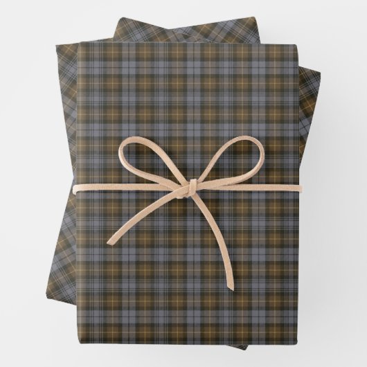 Clan Gordon Weathered Tartan Wrapping Paper Sheets (In situ)