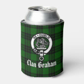 Clan Graham Crest Badge en Tartan Blikjeskoeler (Blikje Voorkant)