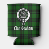 Clan Graham Crest Badge en Tartan Blikjeskoeler (Voorkant)
