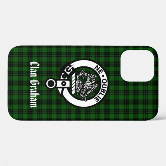 Clan Graham Crest Badge en Tartan Case-Mate iPhone Case (Achterkant (horizontaal))