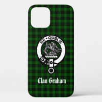 Clan Graham Crest Badge en Tartan