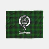 Clan Graham Crest Badge en Tartan Fleece Deken (Voorkant (Horizontaal))