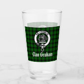 Clan Graham Crest Badge en Tartan Glas (Voorkant)
