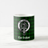 Clan Graham Crest Badge en Tartan Koffiemok (Center)